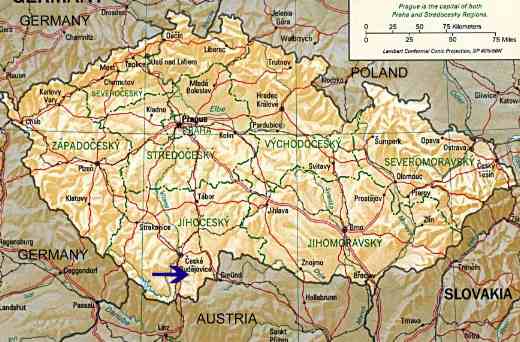 Map of Czech Republic