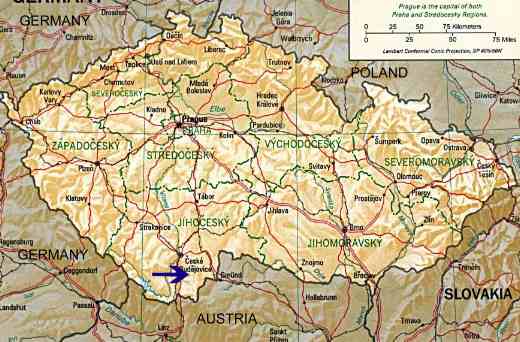 Map of Czech Republic